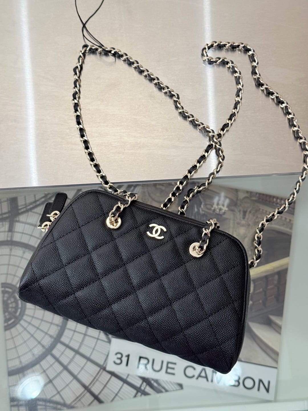 Chanel Grained Calfskin Bowling / Camera Bag 3
