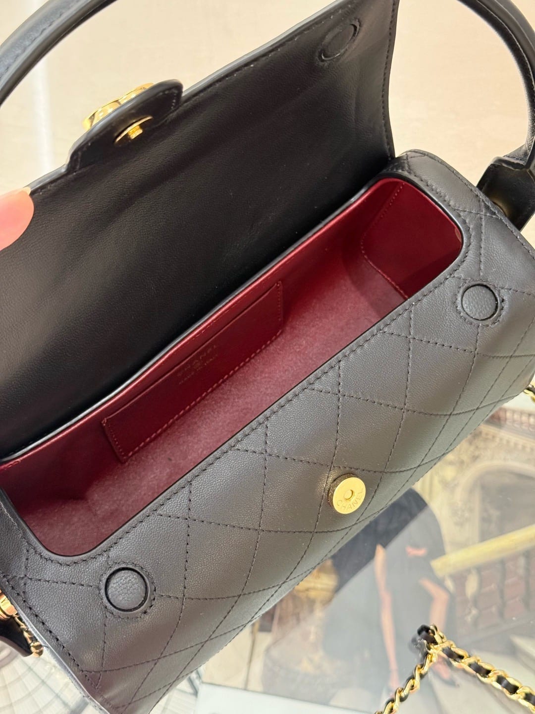 Chanel Lambskin Barrel Clutch with Chain 3