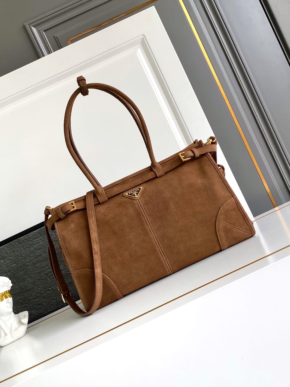  Prada Bonnie Suede Handbag
