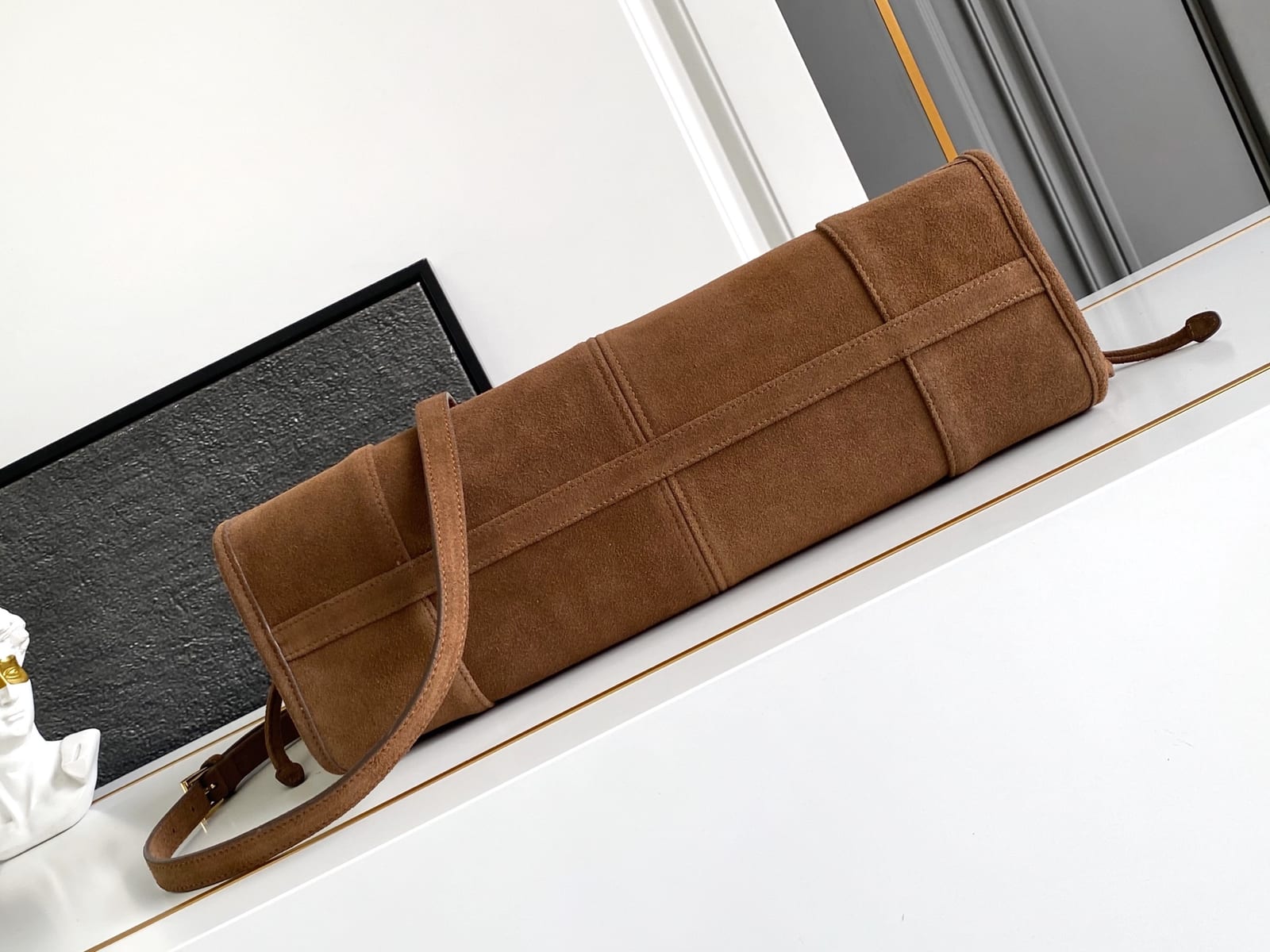  Prada Bonnie Suede Handbag 4