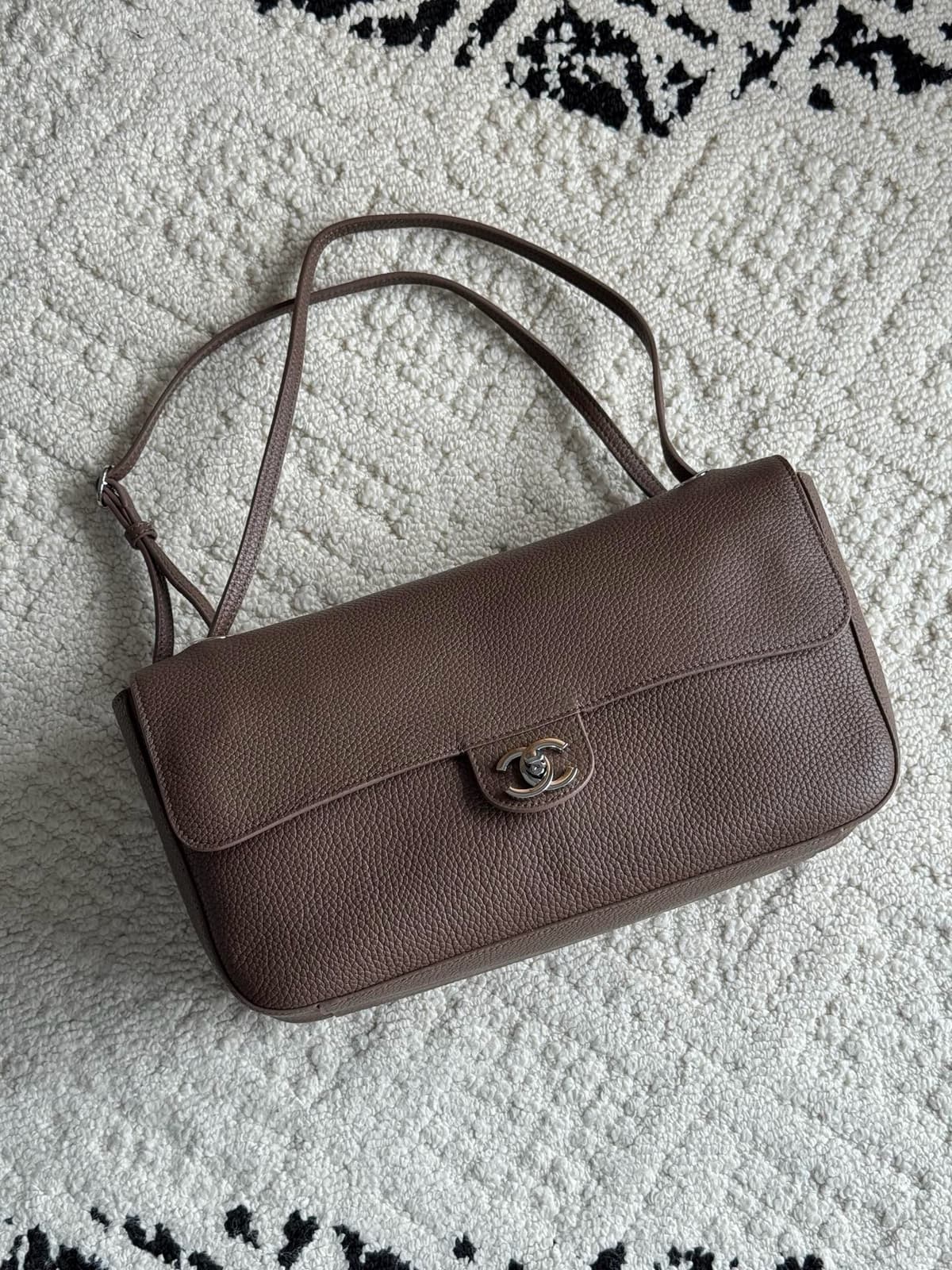 Chanel Light Brown Grained Calfskin Bag