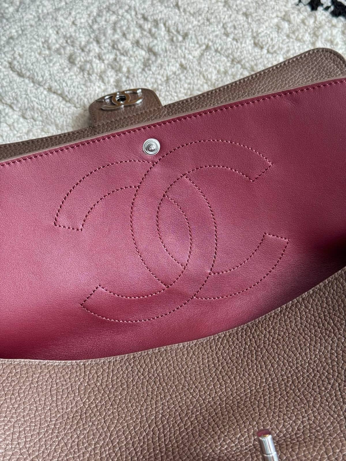 Chanel Light Brown Grained Calfskin Bag 3
