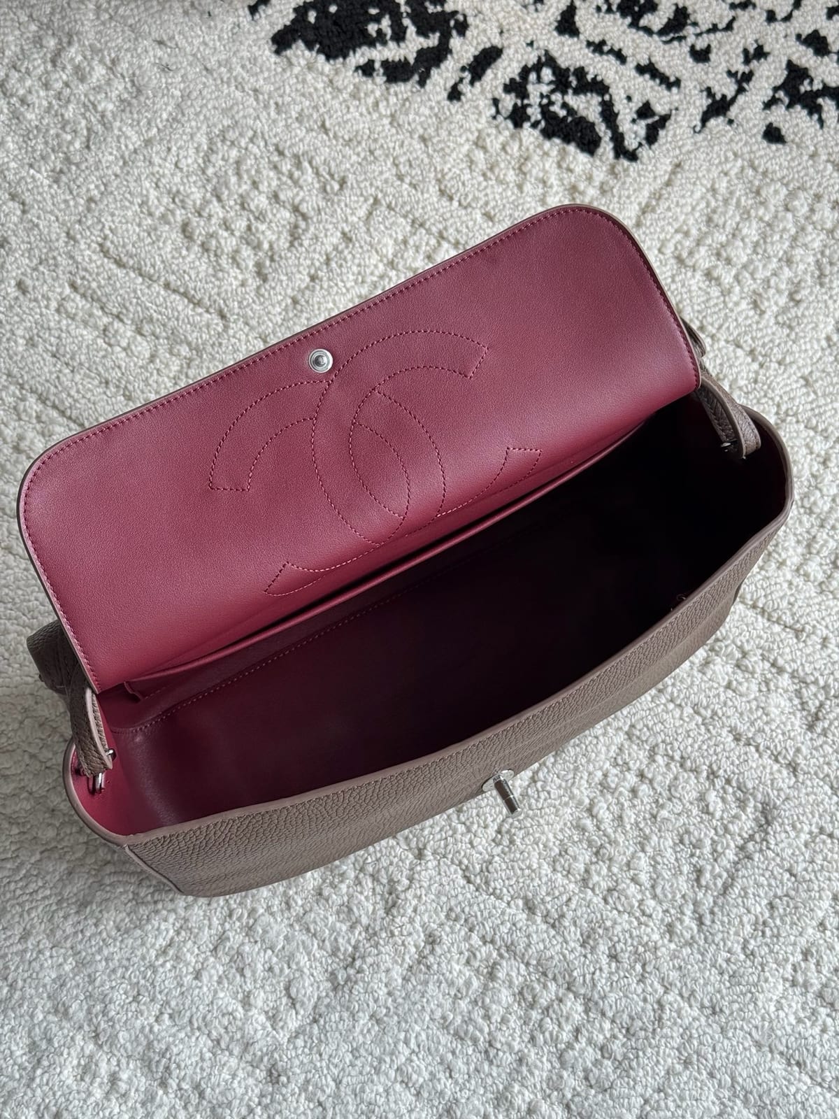 Chanel Light Brown Grained Calfskin Bag 4