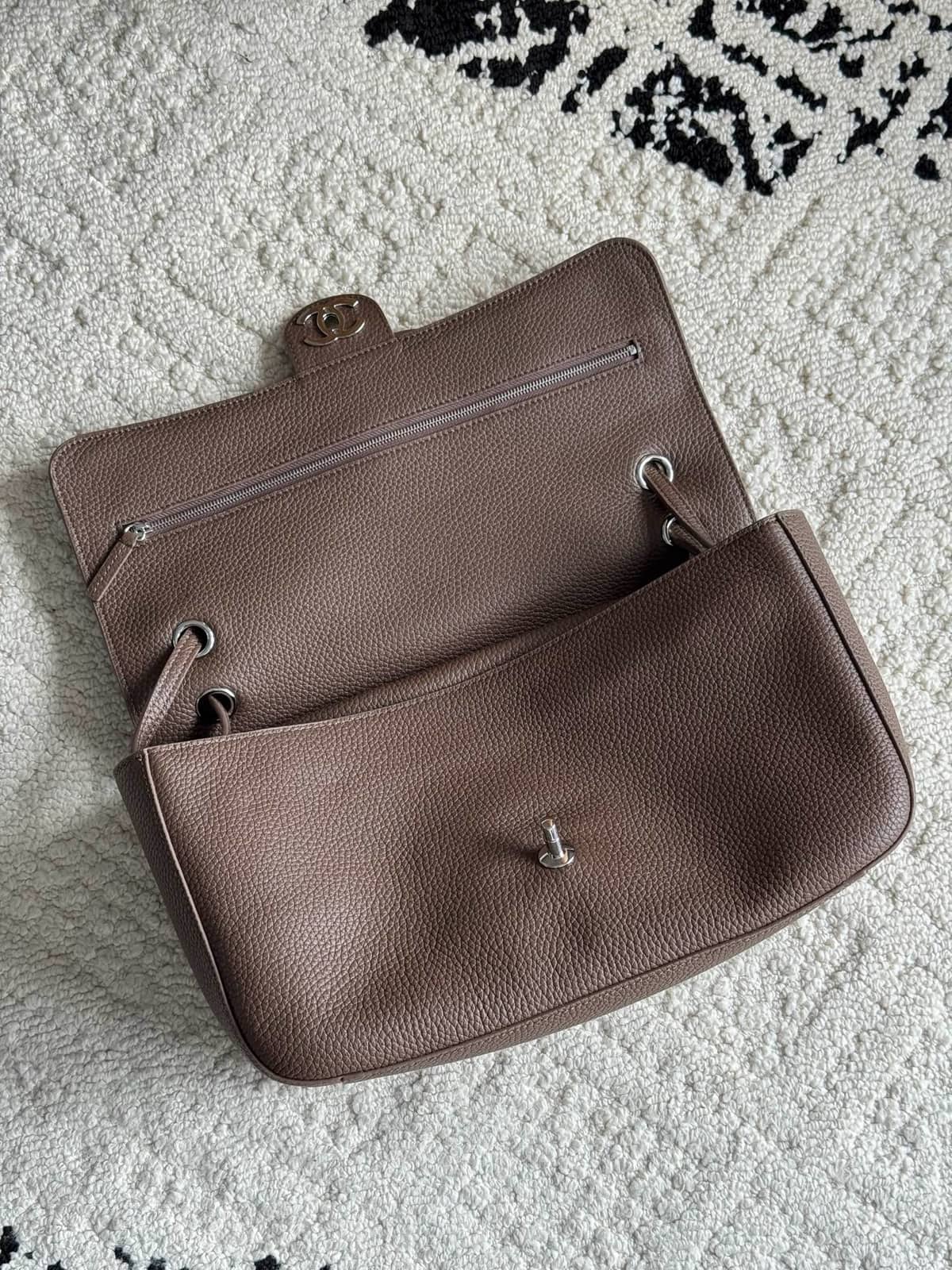 Chanel Light Brown Grained Calfskin Bag 5