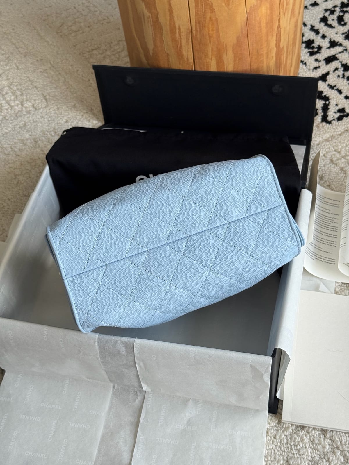 Light Blue Caviar Leather with Gold Hardware 6