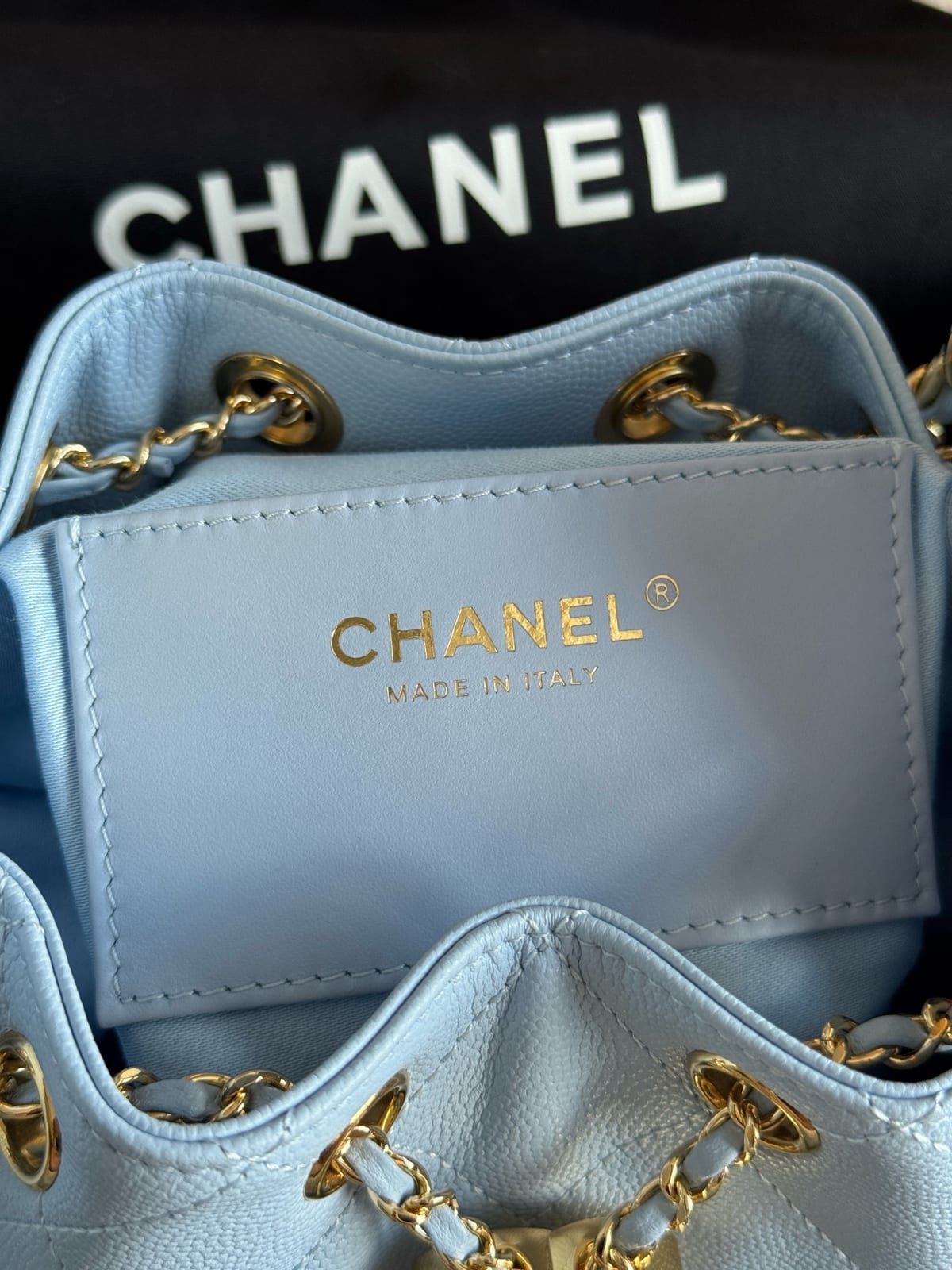 Light Blue Caviar Leather with Gold Hardware 8