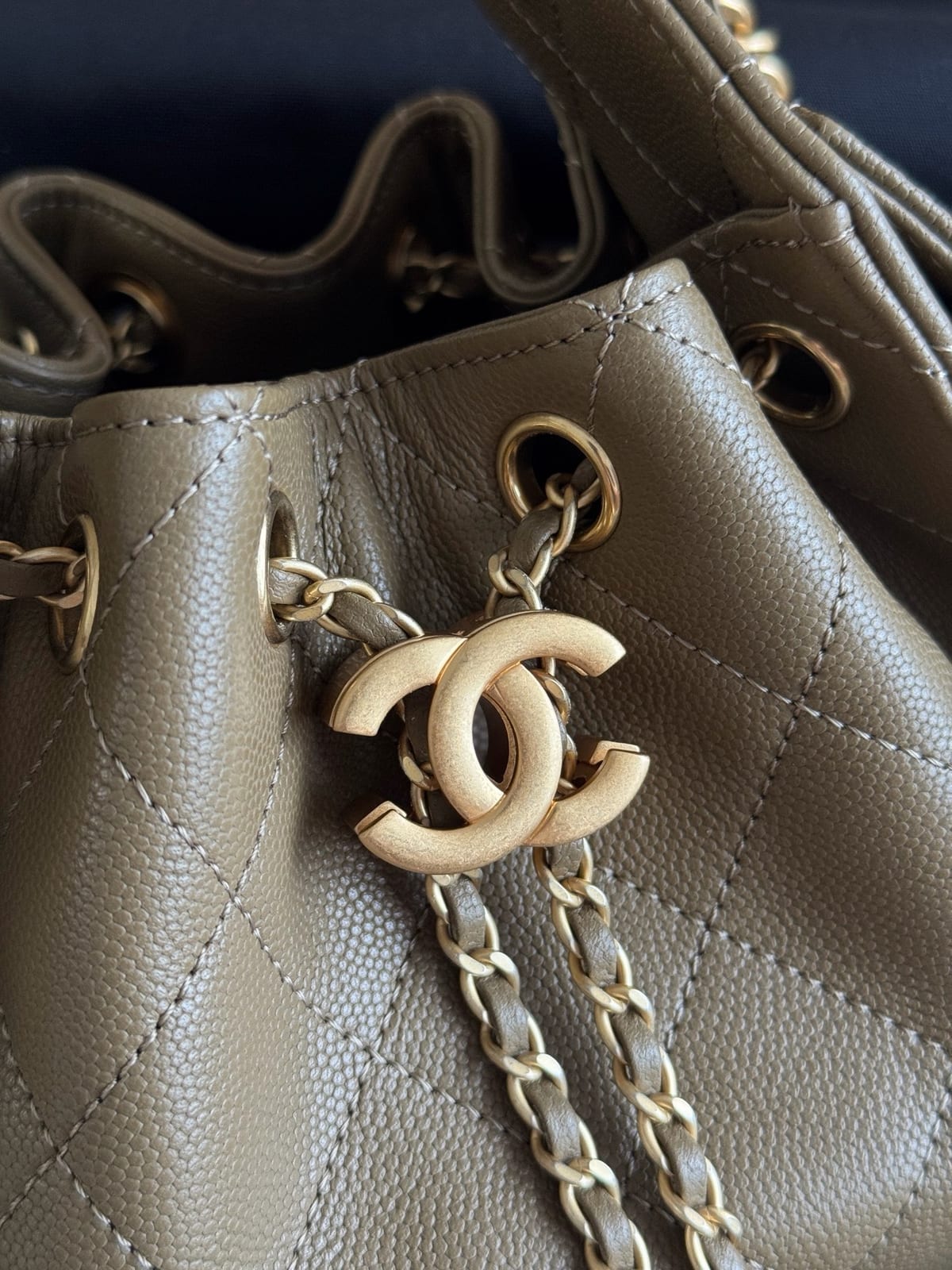 Chanel Mini 25 Hobo Bag Dark Khaki 5