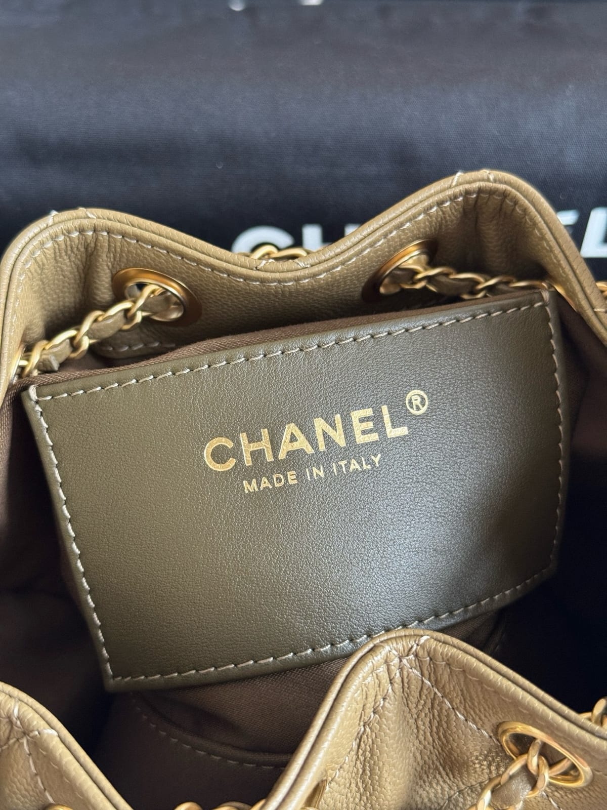 Chanel Mini 25 Hobo Bag Dark Khaki 8