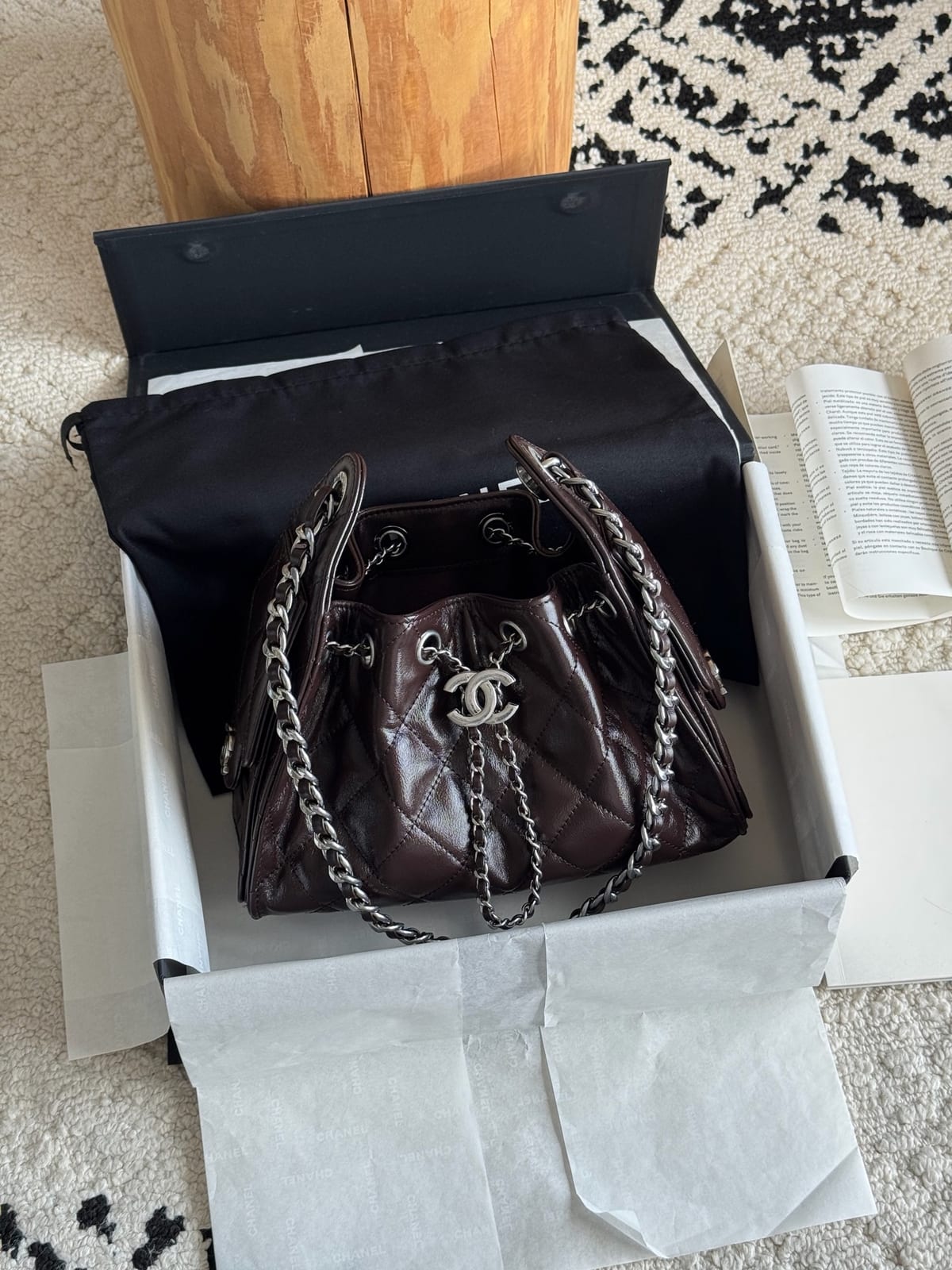Chanel Mini 25 Hobo Bag Dark Burgundy