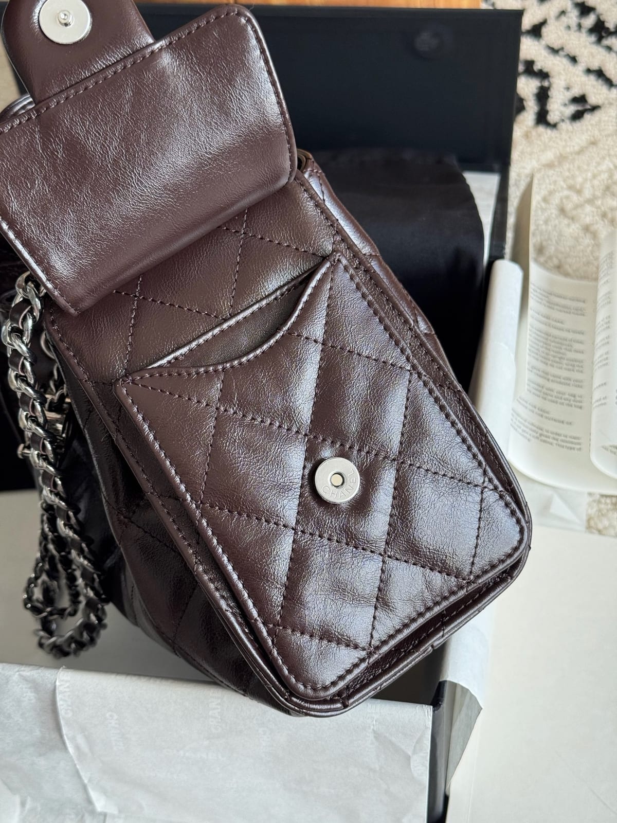 Chanel Mini 25 Hobo Bag Dark Burgundy 5