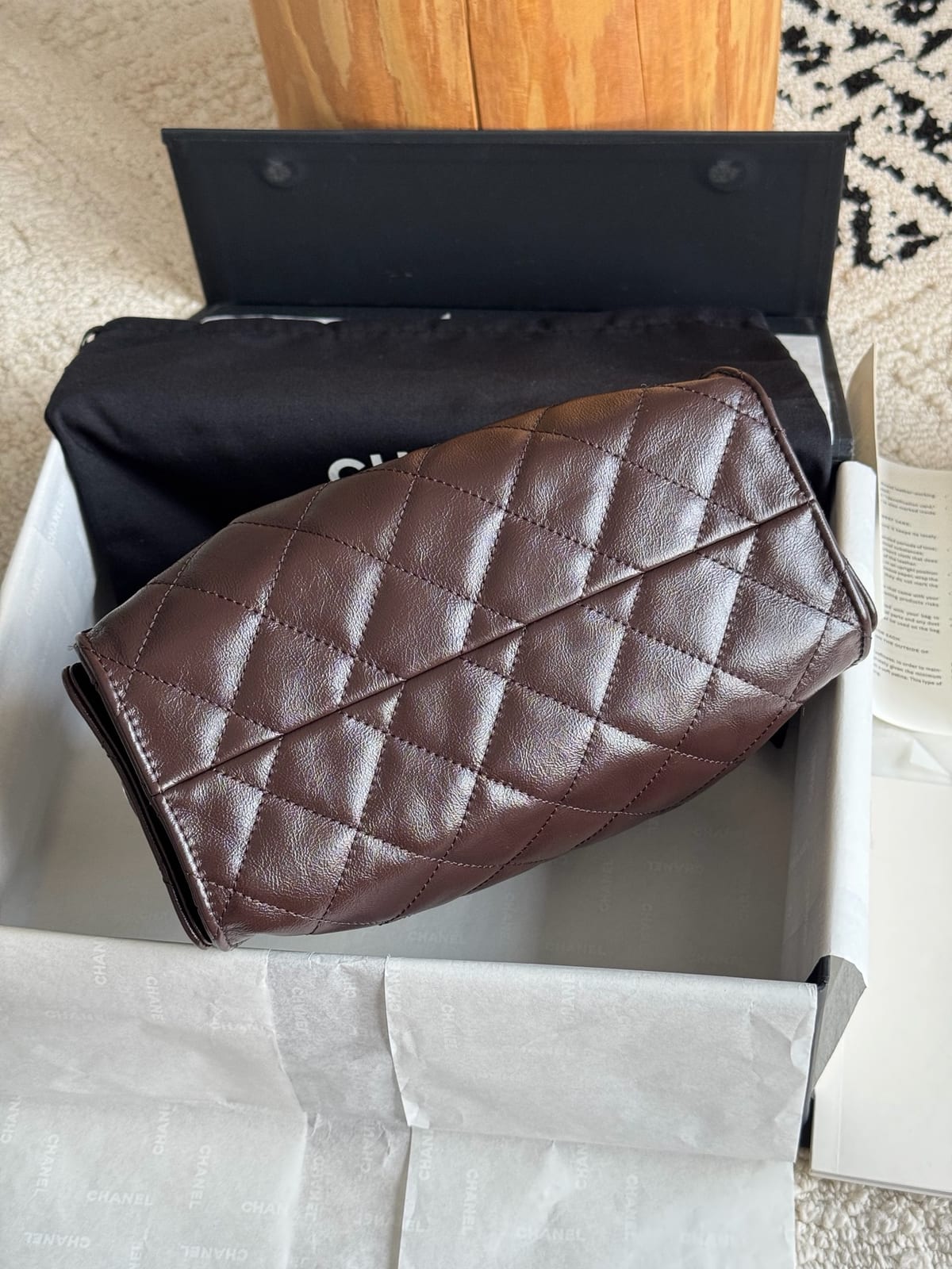 Chanel Mini 25 Hobo Bag Dark Burgundy 7