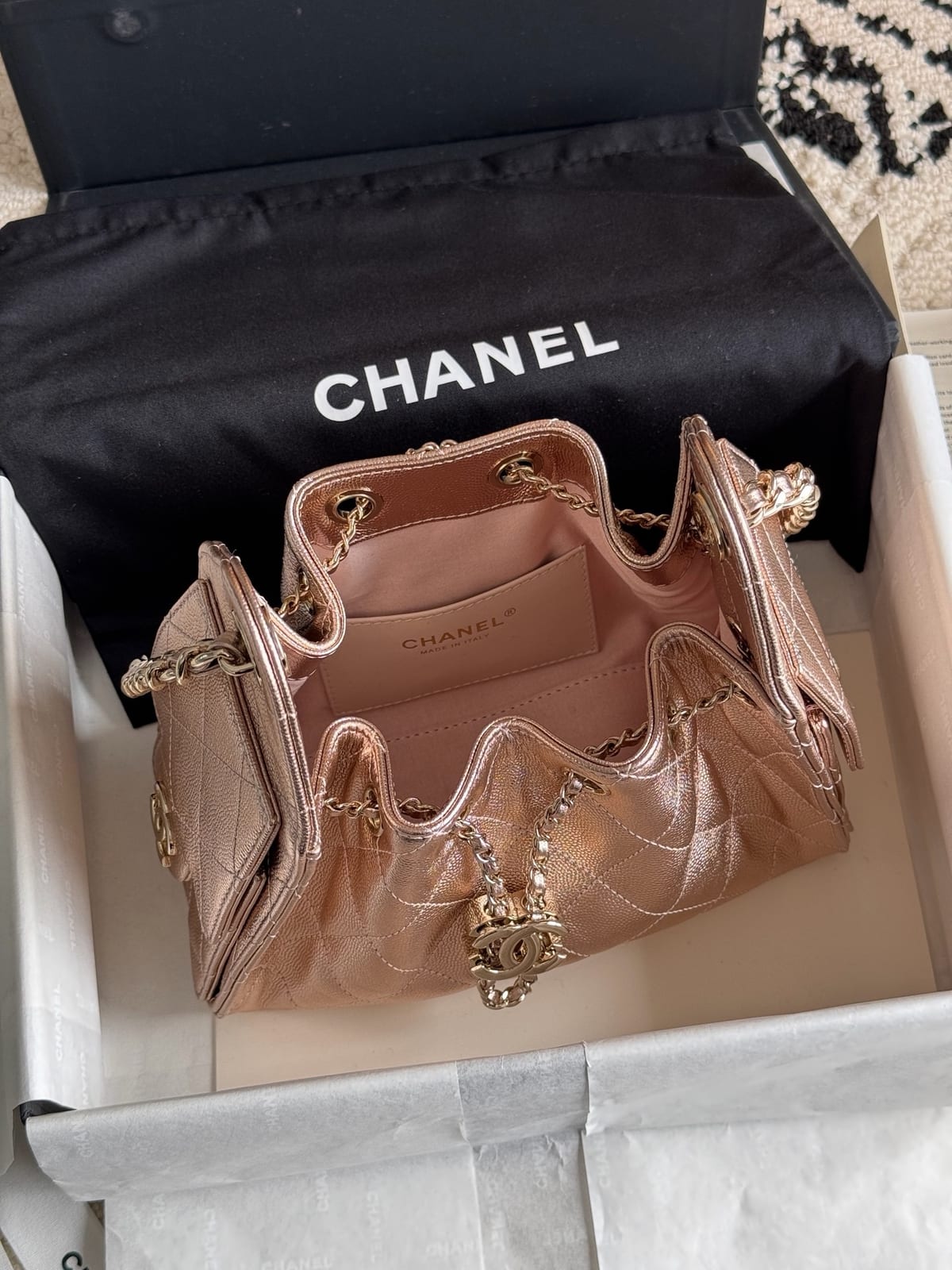 Chanel Mini 25 Hobo Bag Dark Metallic Copper 7