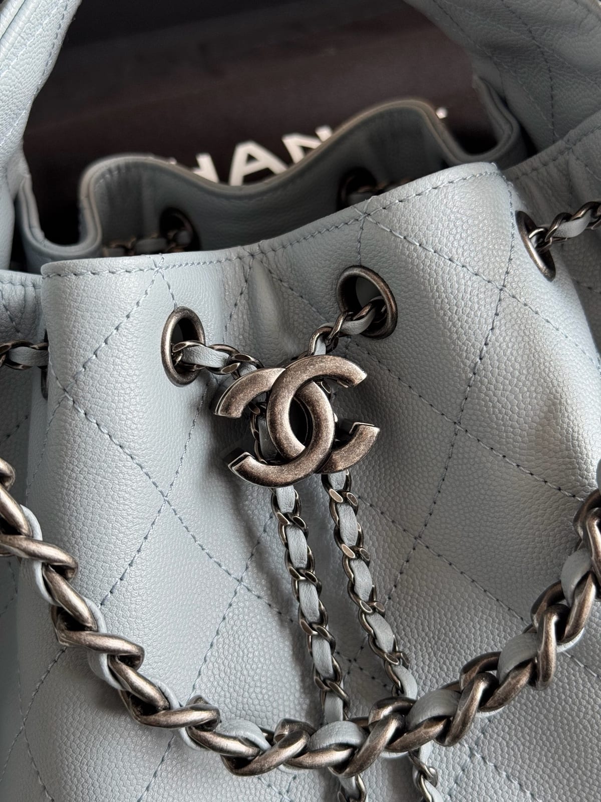 Light Blue Caviar Leather with Silver Hardware 3