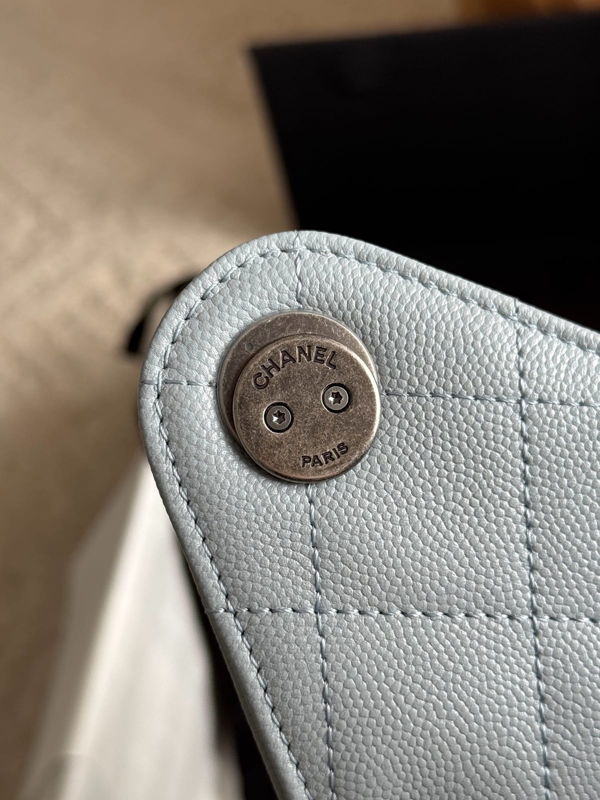 Light Blue Caviar Leather with Silver Hardware 6