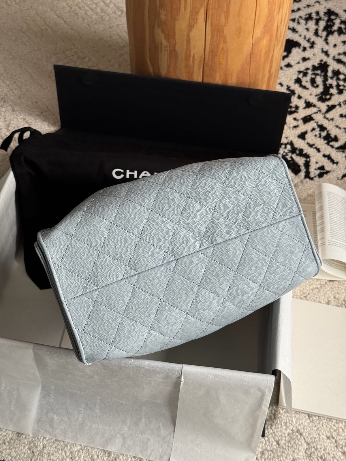 Light Blue Caviar Leather with Silver Hardware 8