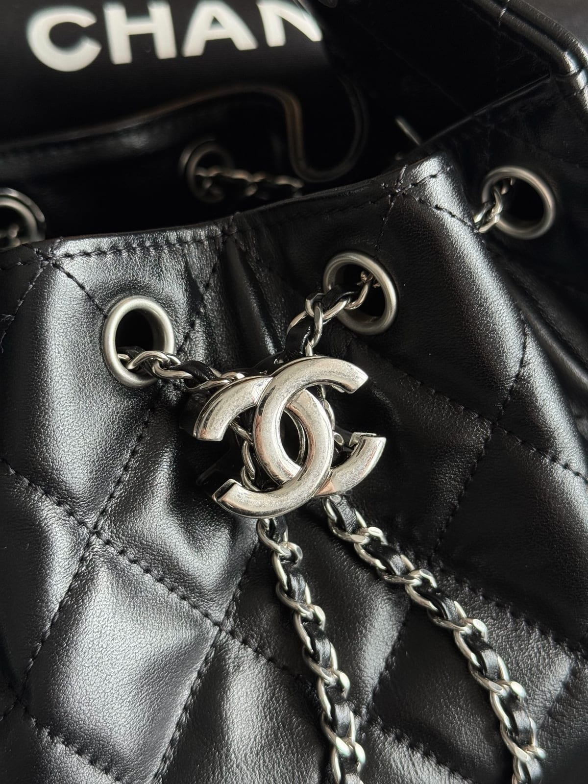 Chanel Black Shiny Aged Crumpled Calfskin Bag 3