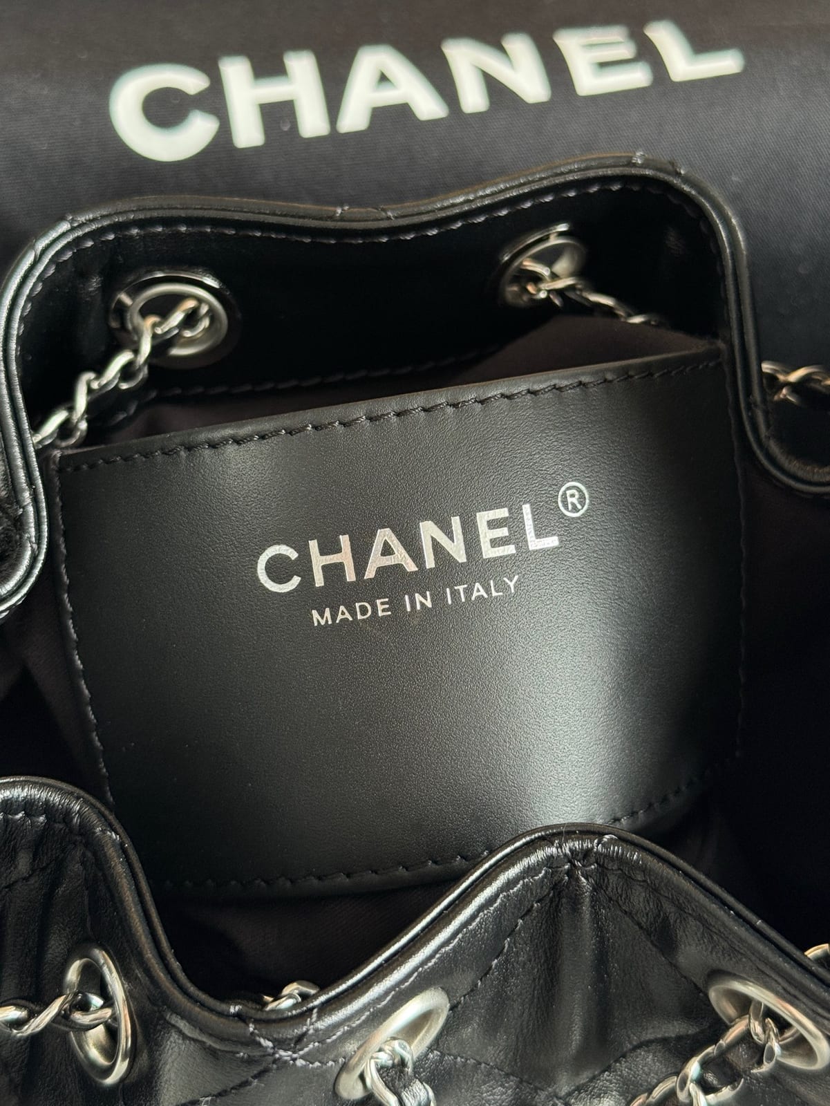 Chanel Black Shiny Aged Crumpled Calfskin Bag 9
