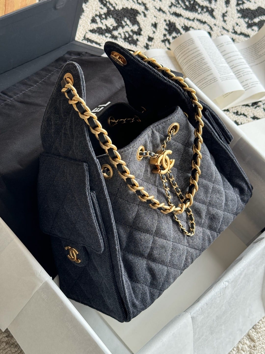  Chanel Mini 25 Hobo Bag Dark Denim 2