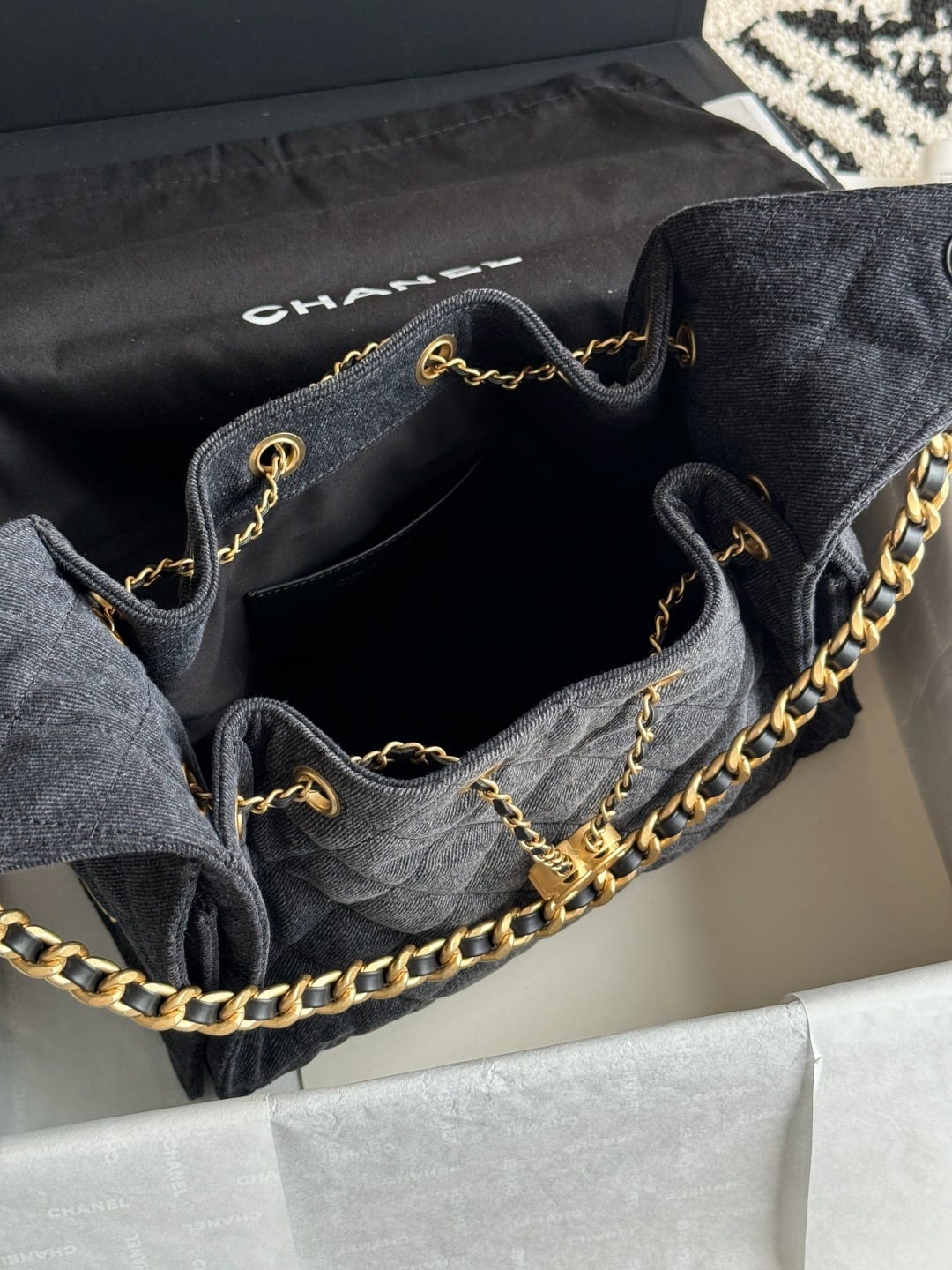  Chanel Mini 25 Hobo Bag Dark Denim 5