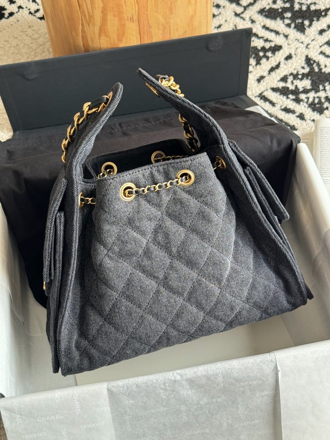  Chanel Mini 25 Hobo Bag Dark Denim 8