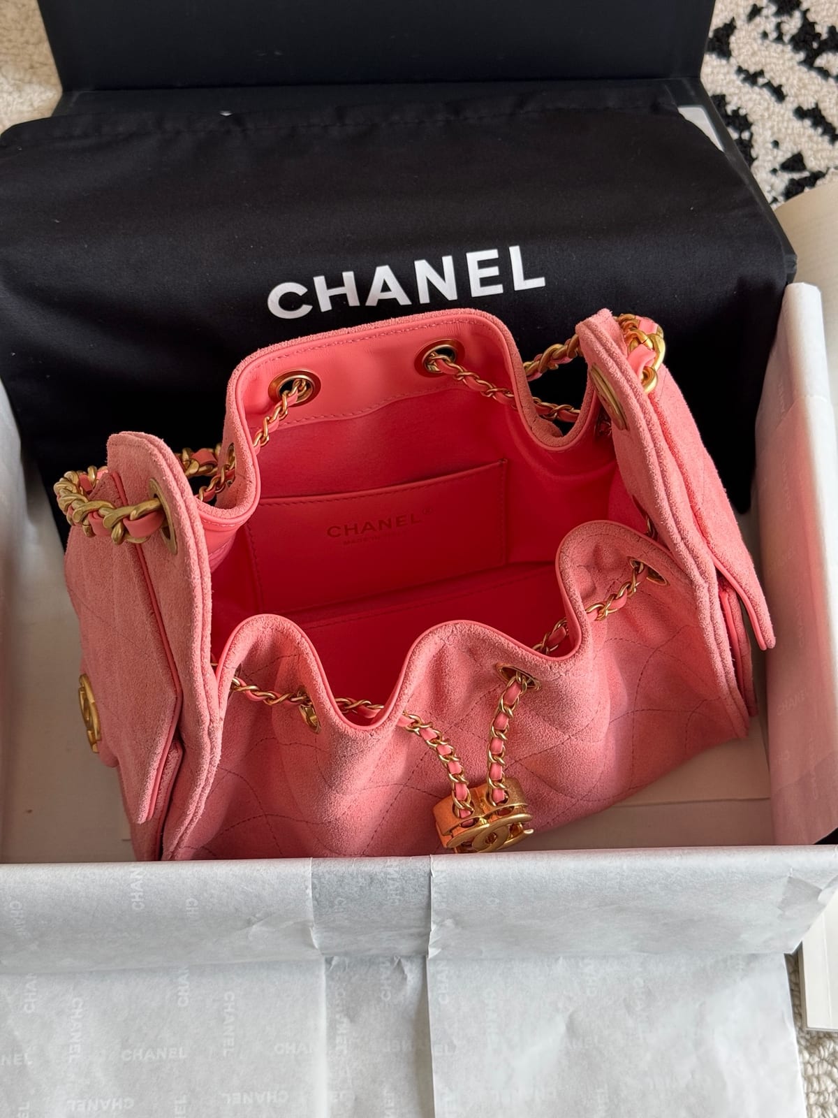  Chanel Mini 25 Hobo Bag Pink Suede with Gold Hardware 6