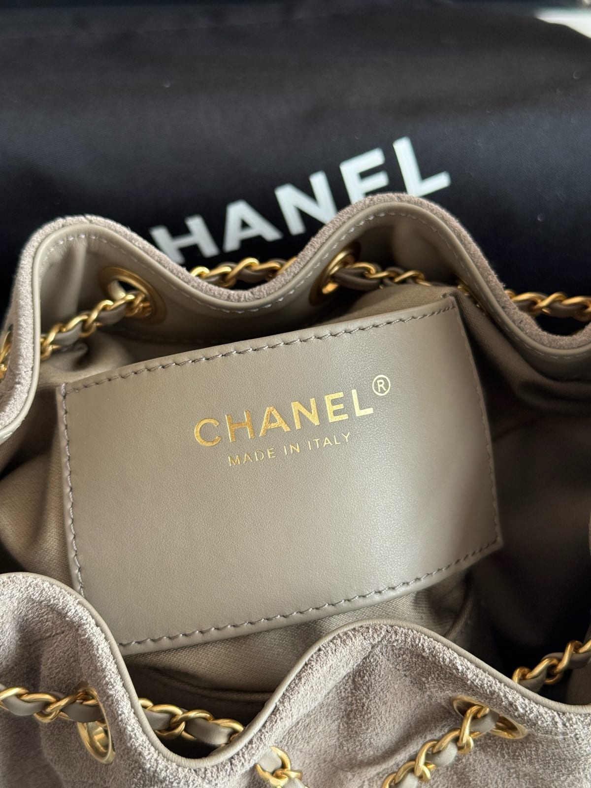  Chanel Mini 25 Hobo Bag   Dark Grey Suede with Antique Gold Hardware 6