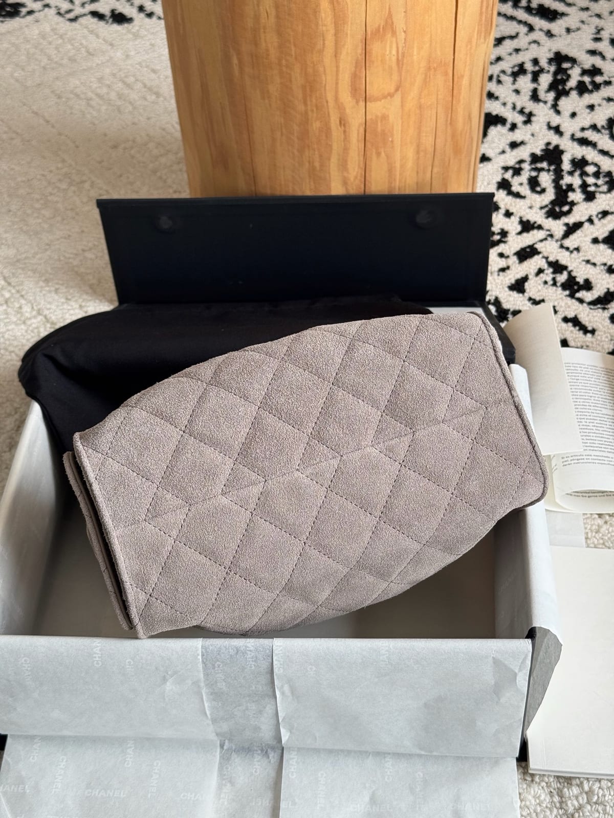  Chanel Mini 25 Hobo Bag   Dark Grey Suede with Antique Gold Hardware 8