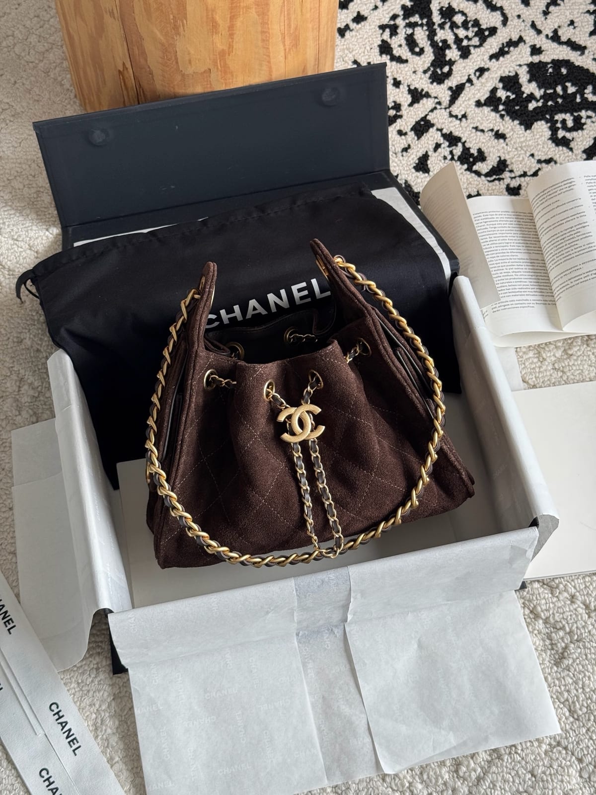  Chanel Mini 25 Hobo Bag Chocolate Brown
