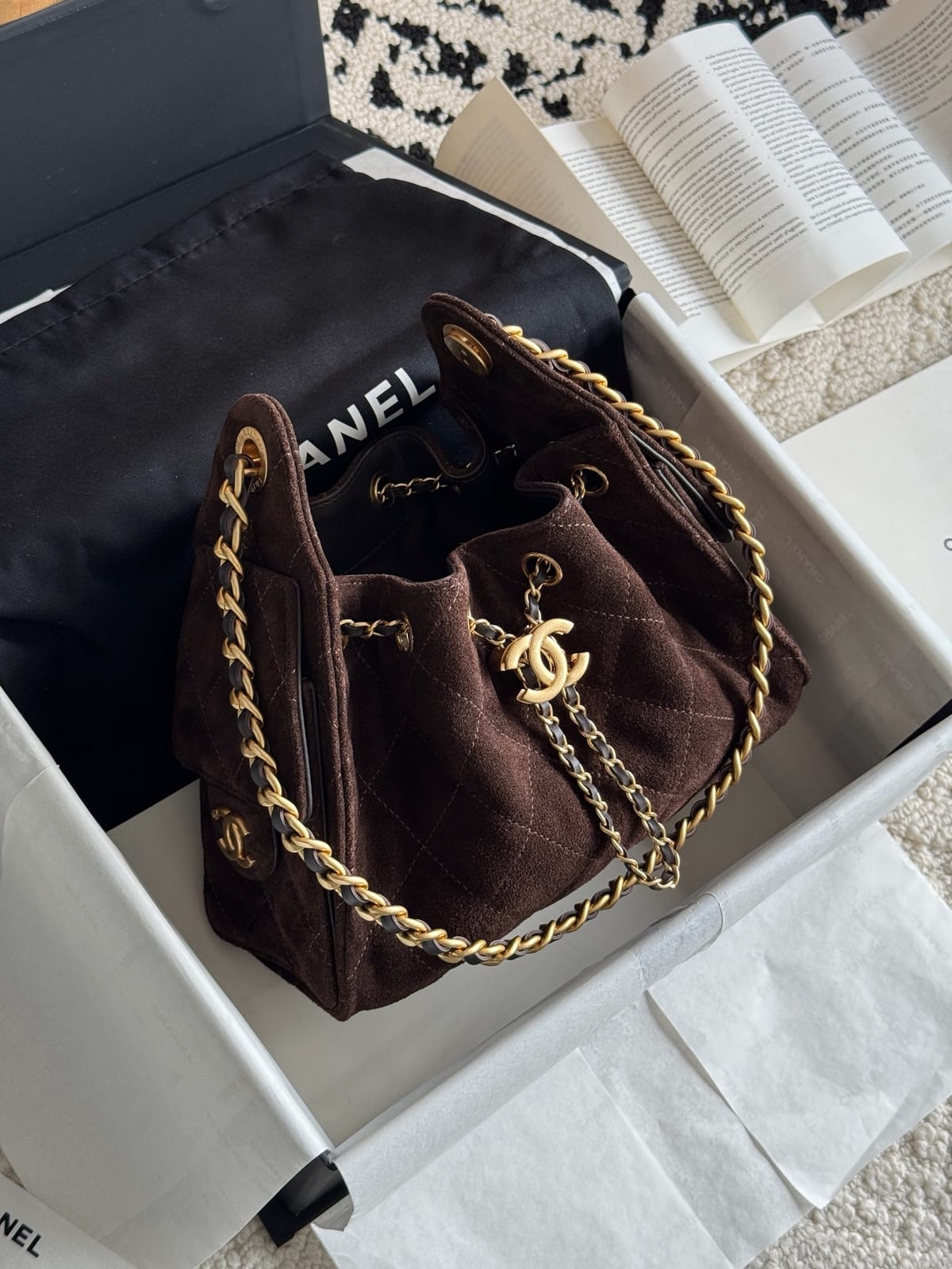  Chanel Mini 25 Hobo Bag Chocolate Brown 2