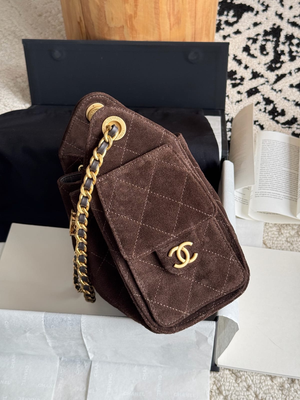  Chanel Mini 25 Hobo Bag Chocolate Brown 4