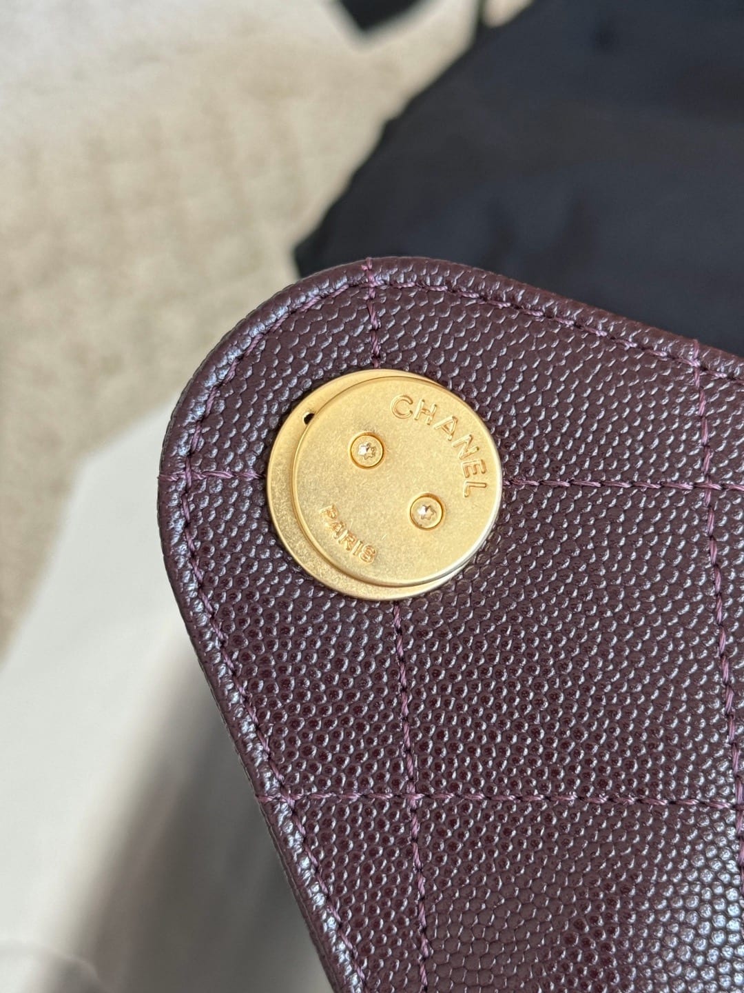 Chanel Small 25 Hobo Bag Dark Brown Grained Caviar Leather Gold Hardware 4