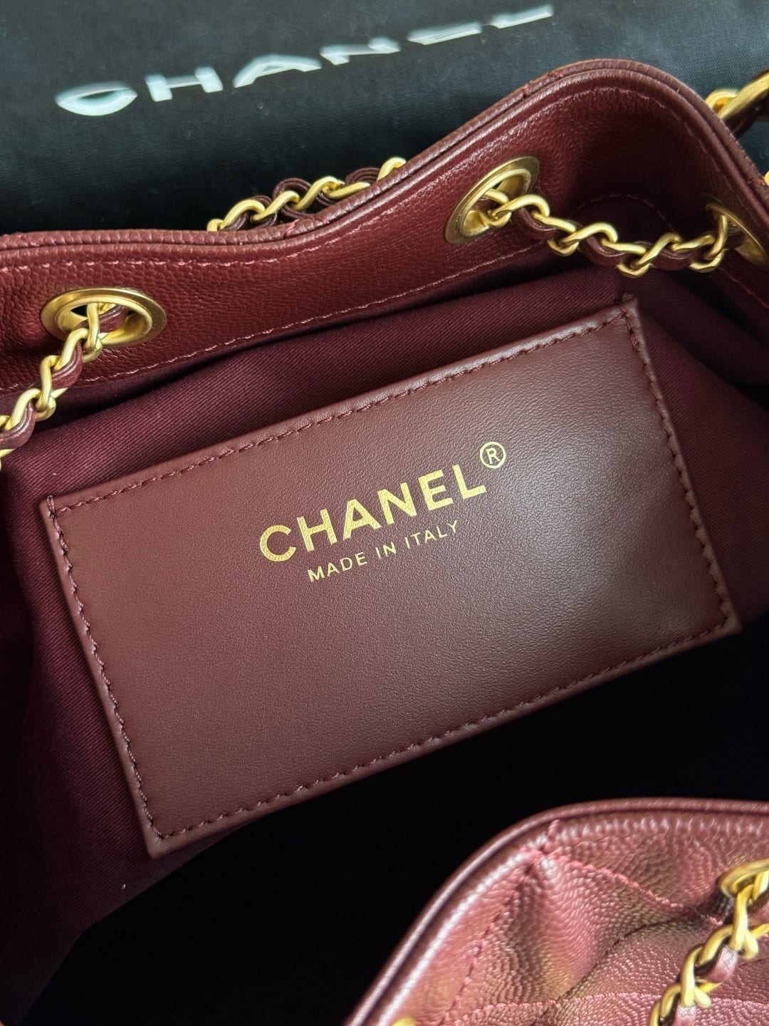  Chanel Mini 25 Hobo Bag Dark Burgundy Caviar Leather with Gold Hardware 8