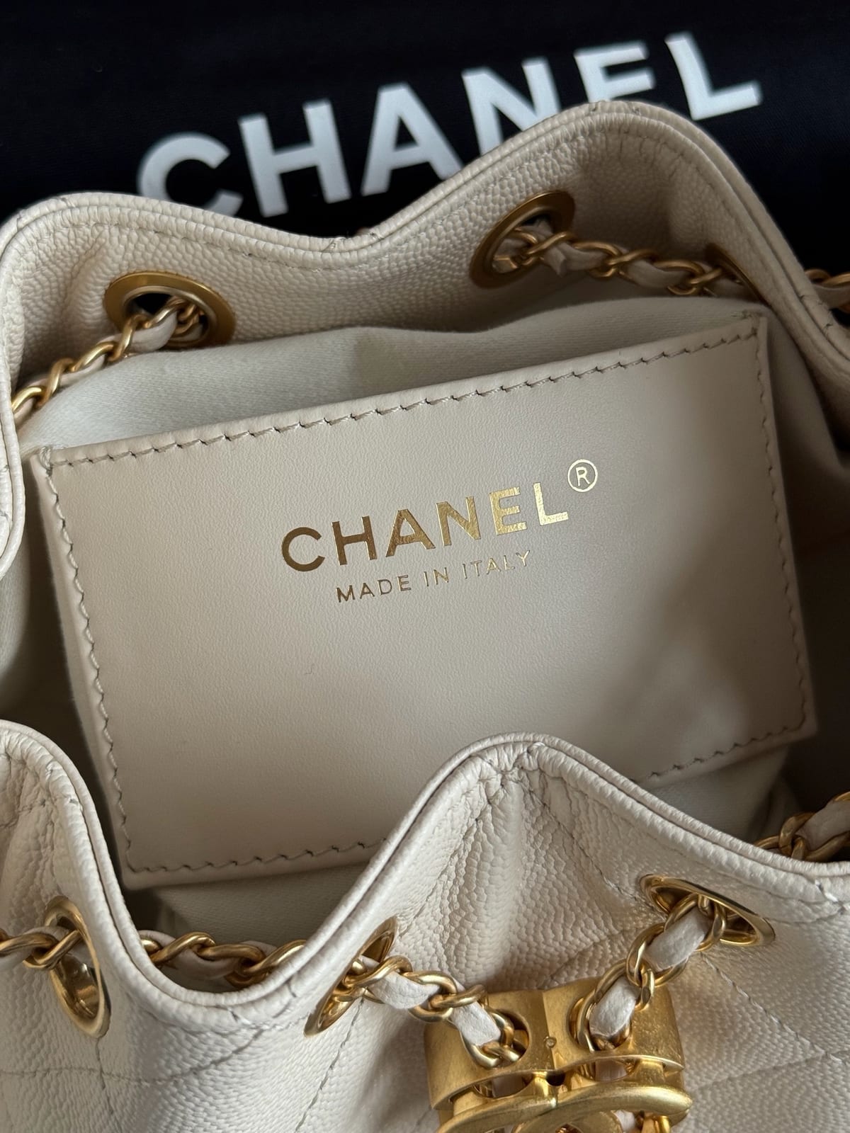  Chanel Mini 25 Hobo Bag Light Beige Caviar with Gold Hardware 6