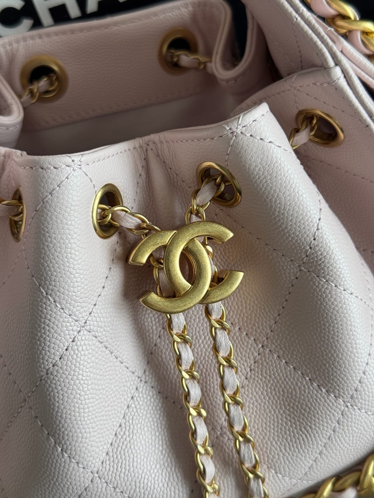 Chanel Mini 25 Hobo Bag Light Pink Caviar Leather with Gold Hardware 7