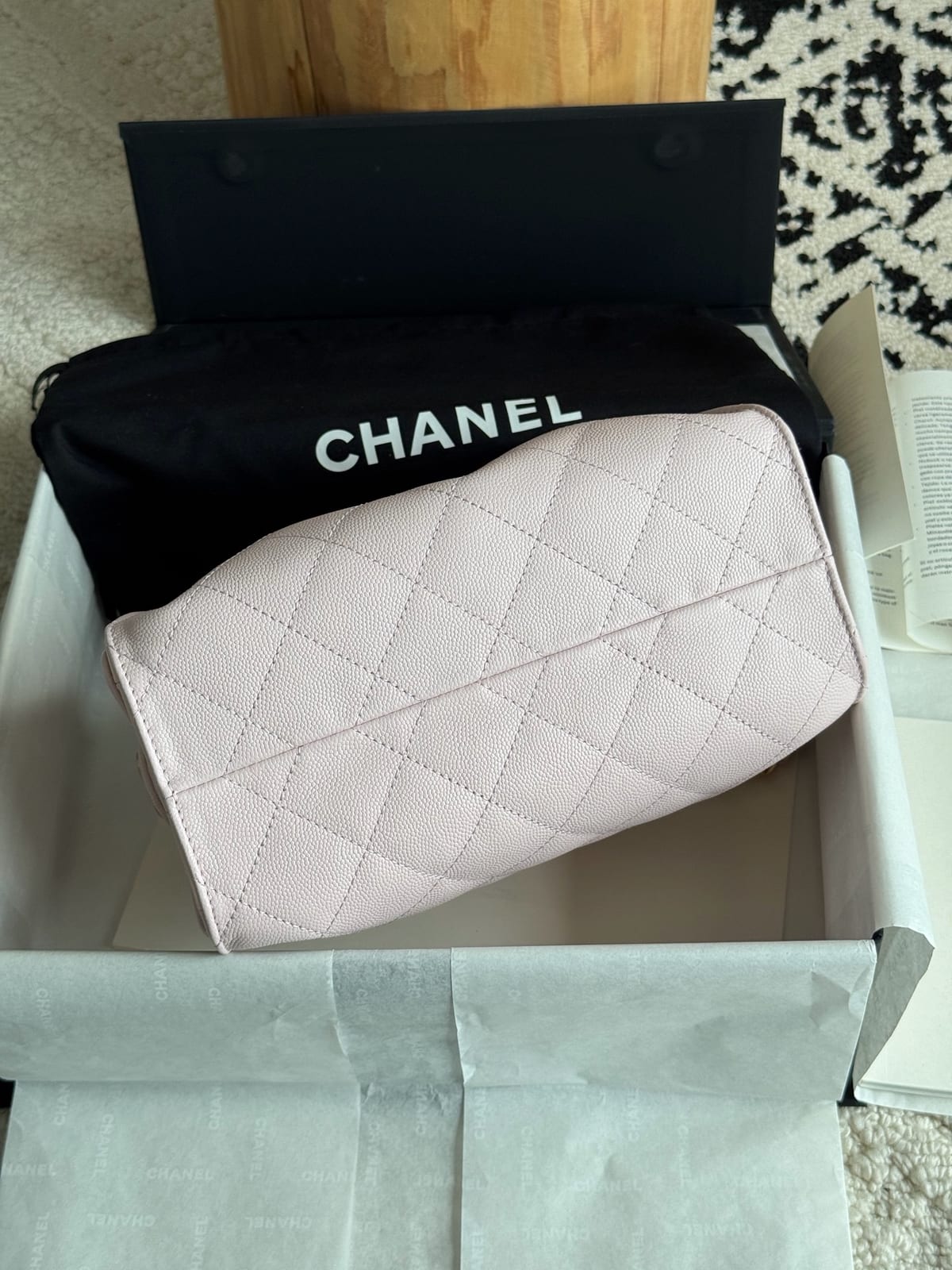 Chanel Mini 25 Hobo Bag Light Pink Caviar Leather with Gold Hardware 9