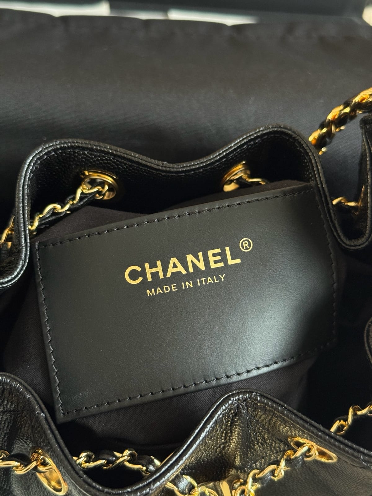  Black Grained Caviar Leather with Gold Hardware 5