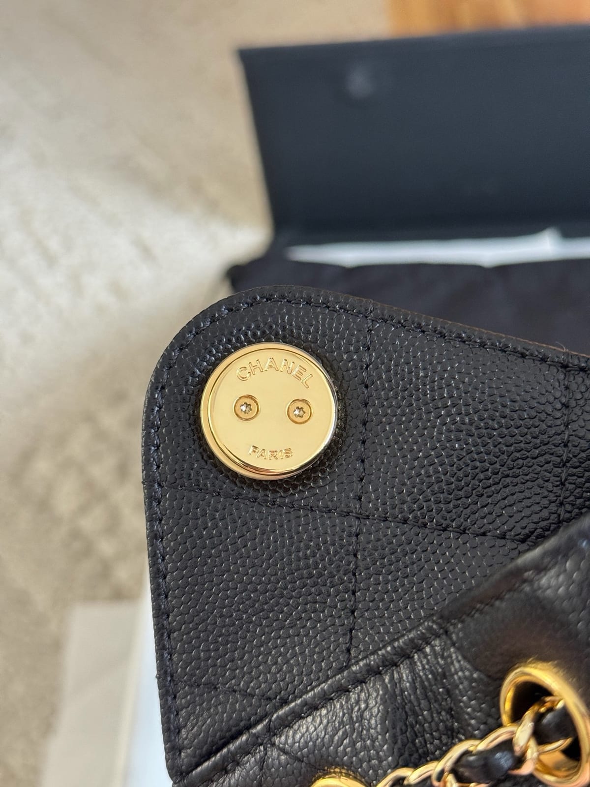  Black Grained Caviar Leather with Gold Hardware 9