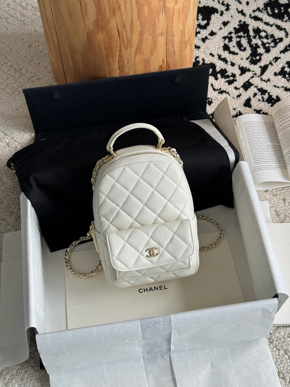  Chanel Mini Phone Holder Backpack Caviar Leather