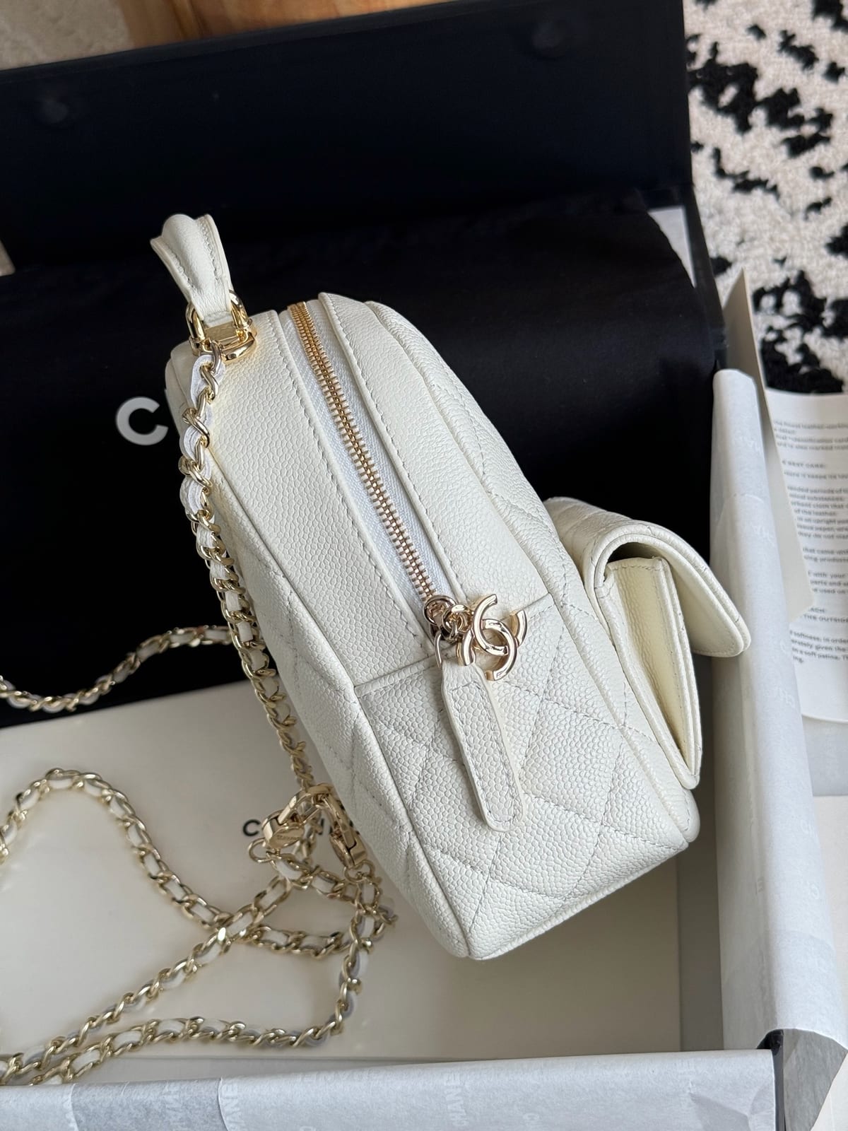  Chanel Mini Phone Holder Backpack Caviar Leather 3