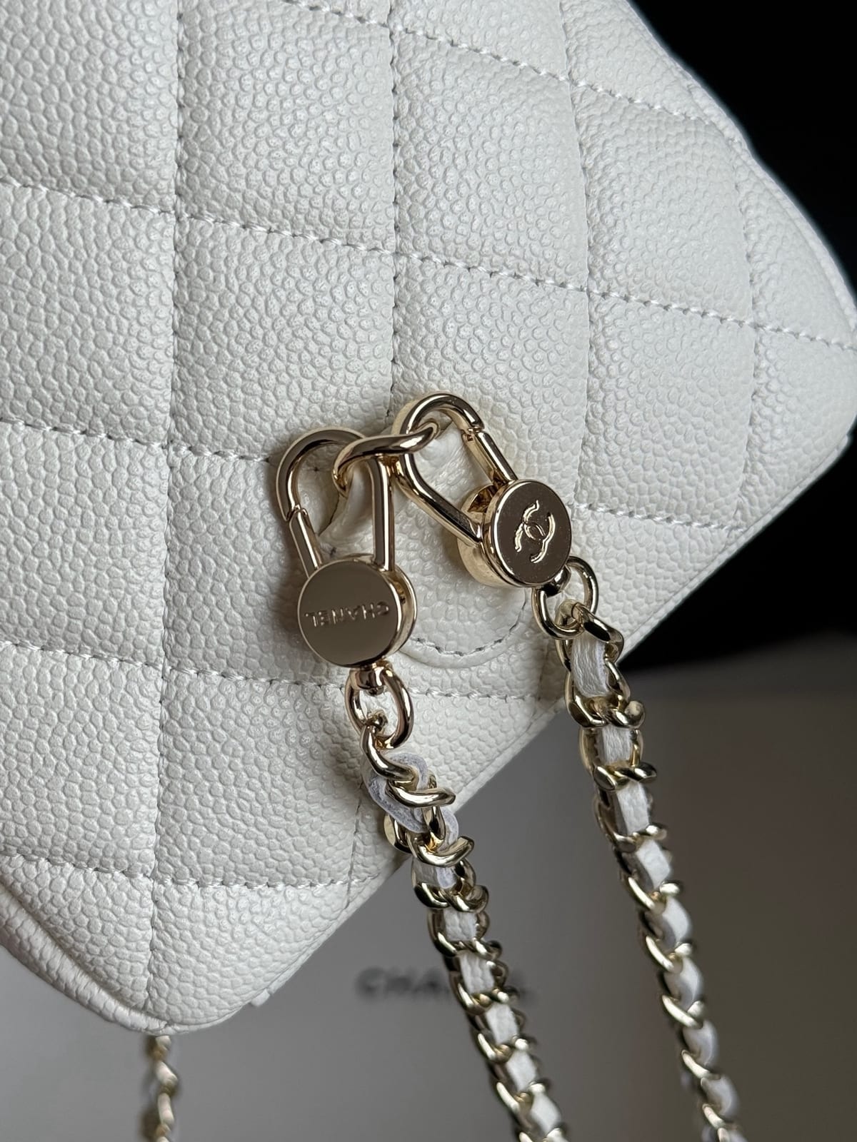  Chanel Mini Phone Holder Backpack Caviar Leather 7