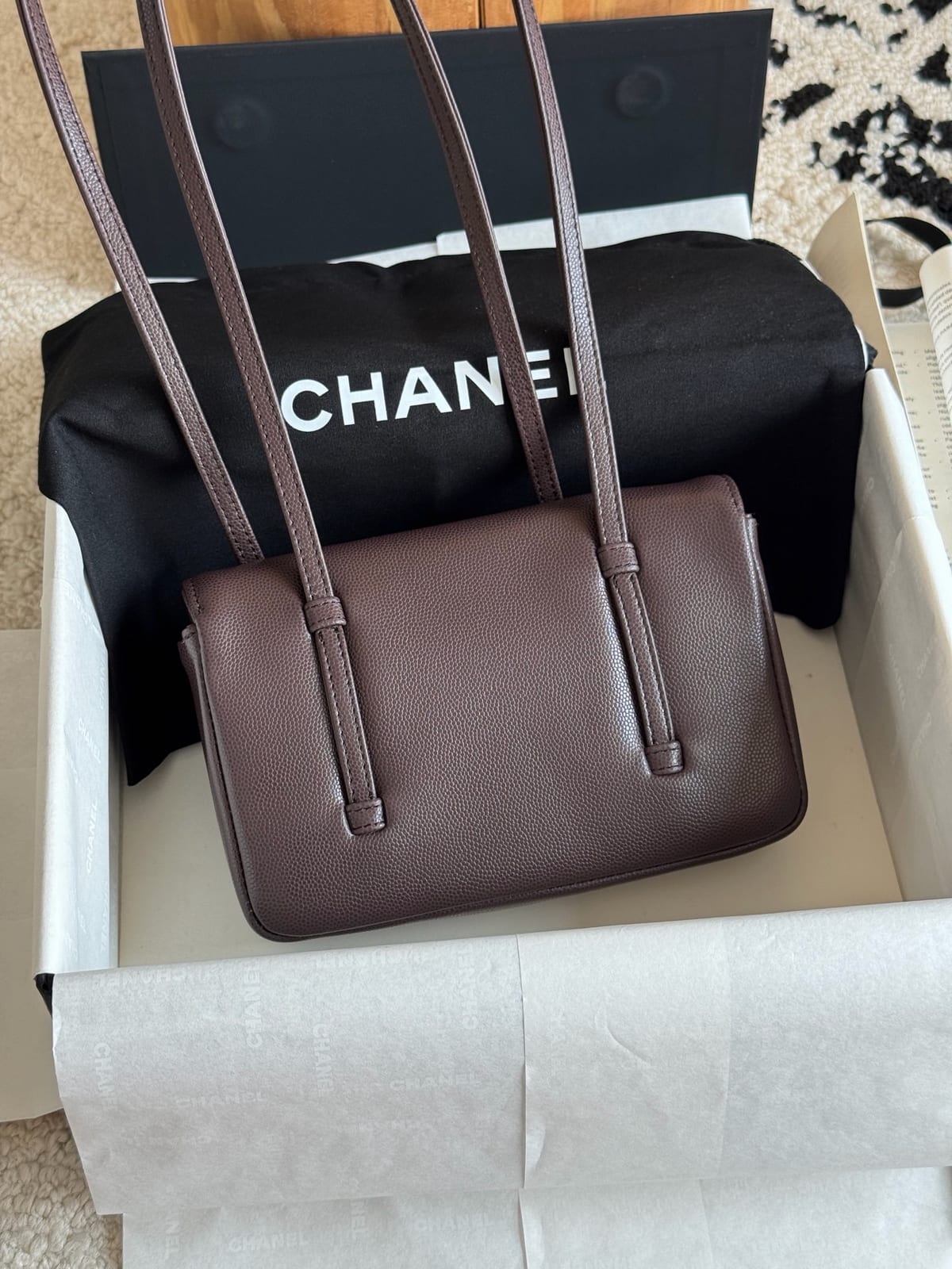 Chanel Dark Brown Preppy Coco Clutch with Straps 5