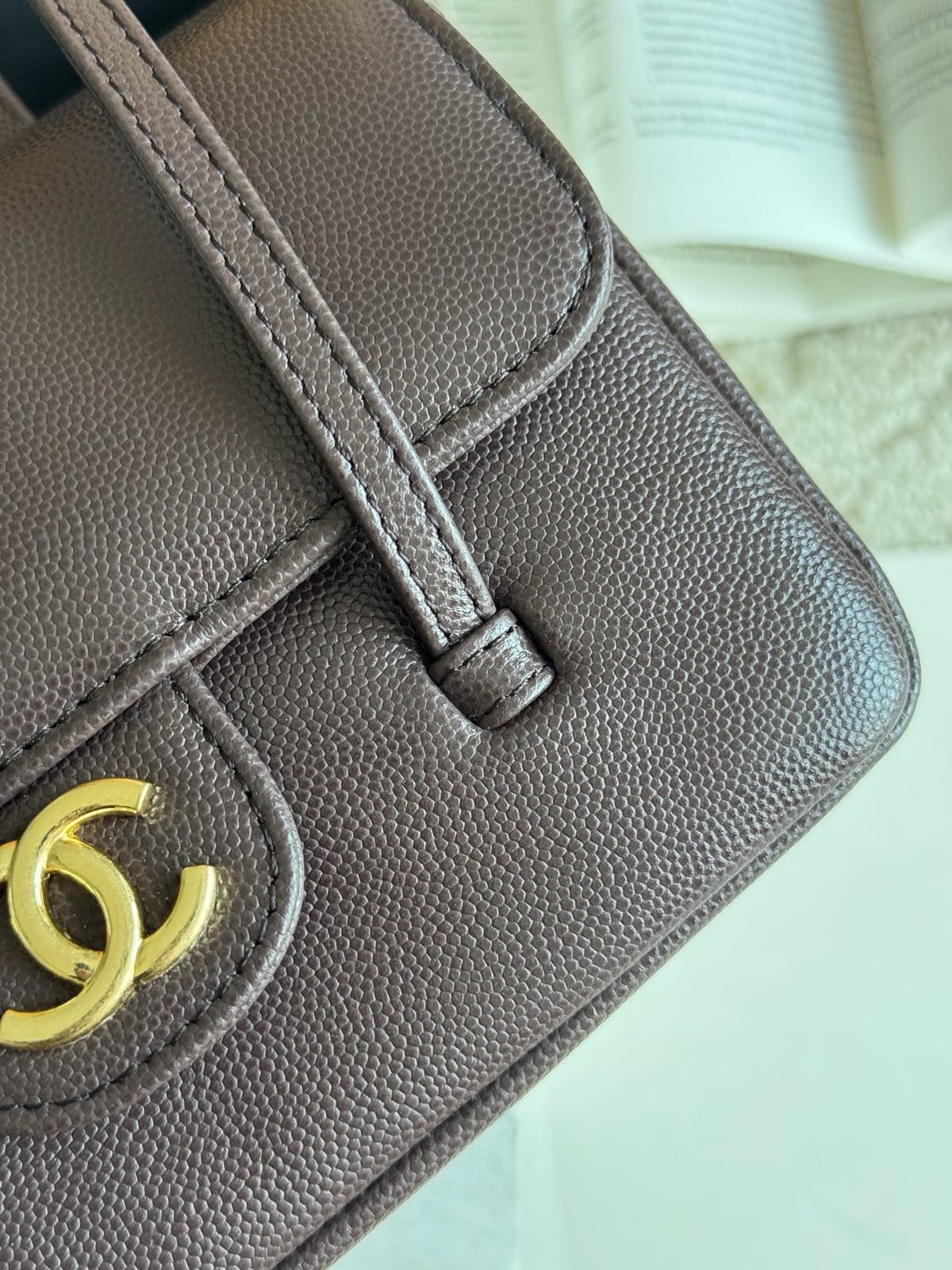 Chanel Dark Brown Preppy Coco Clutch with Straps 7
