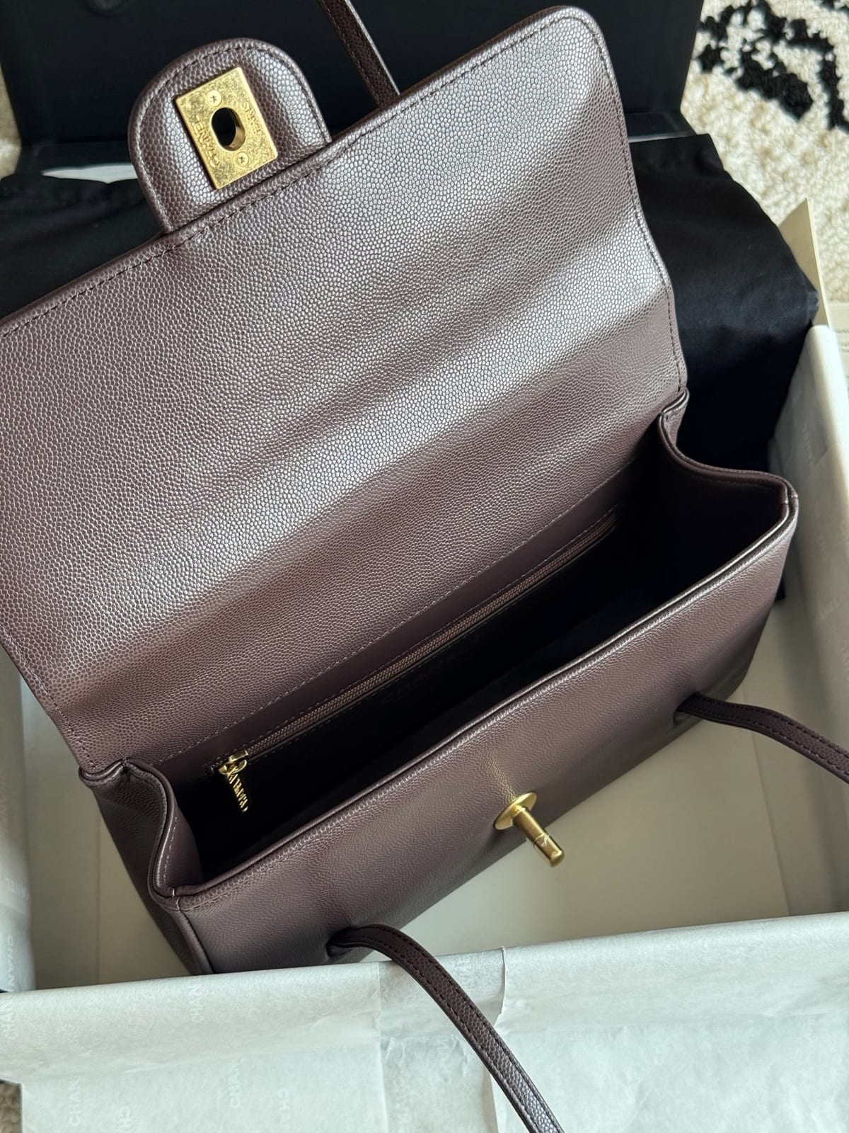 Chanel Dark Brown Preppy Coco Clutch with Straps 8