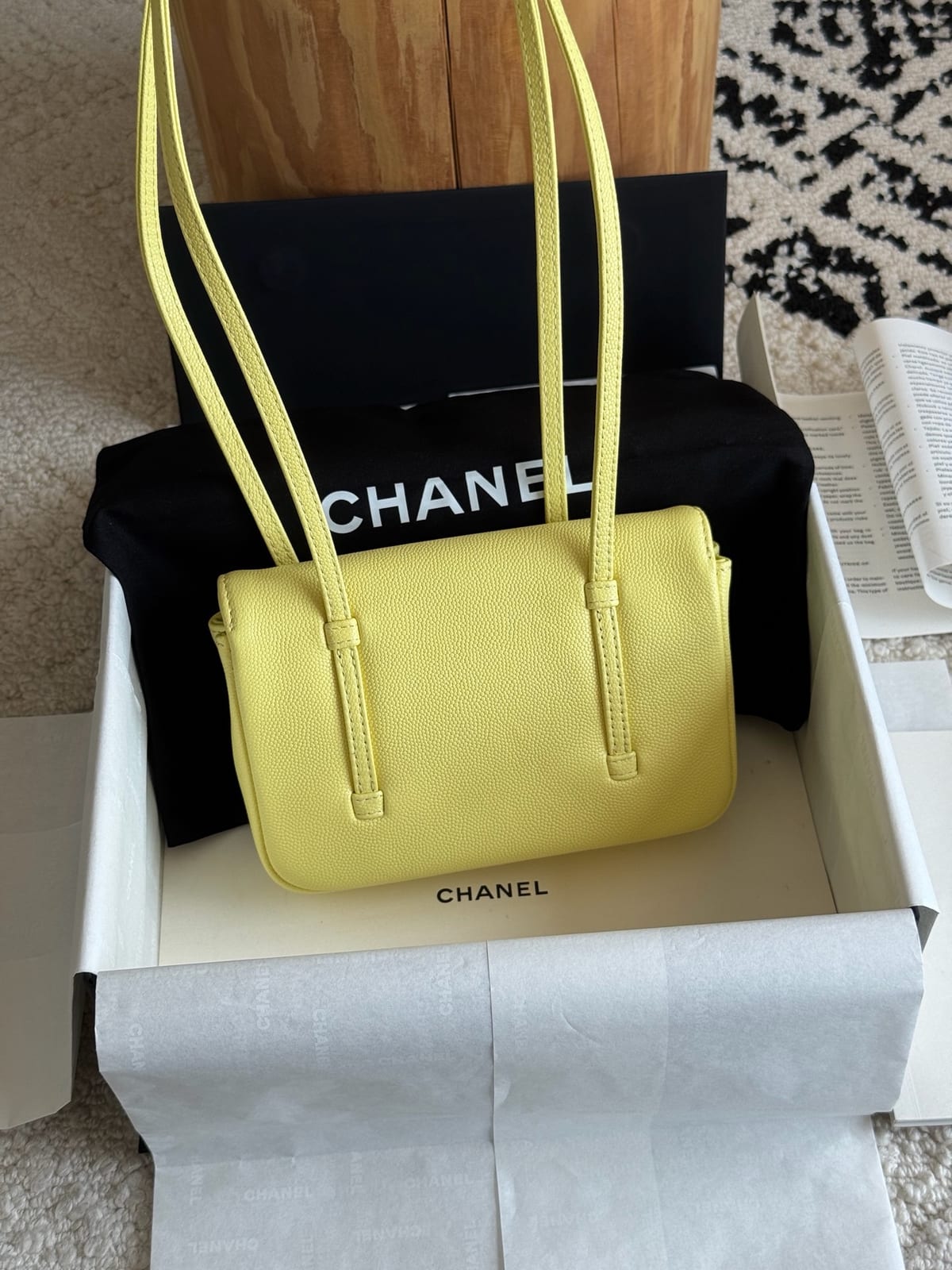 Chanel Yellow Preppy Coco Clutch with Straps 2
