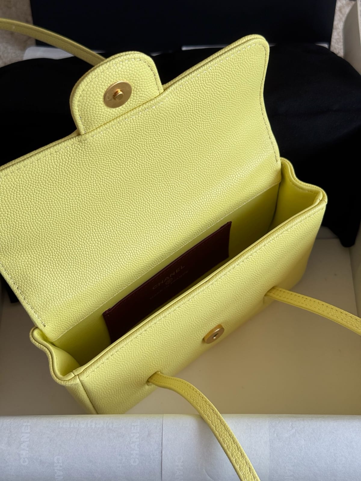 Chanel Yellow Preppy Coco Clutch with Straps 6