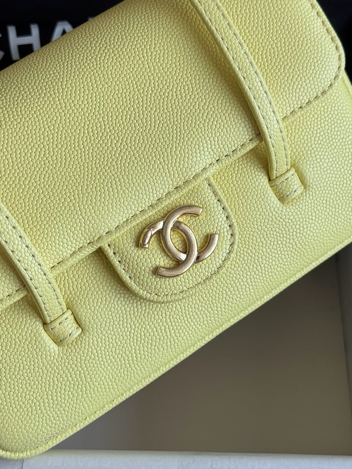 Chanel Yellow Preppy Coco Clutch with Straps 8
