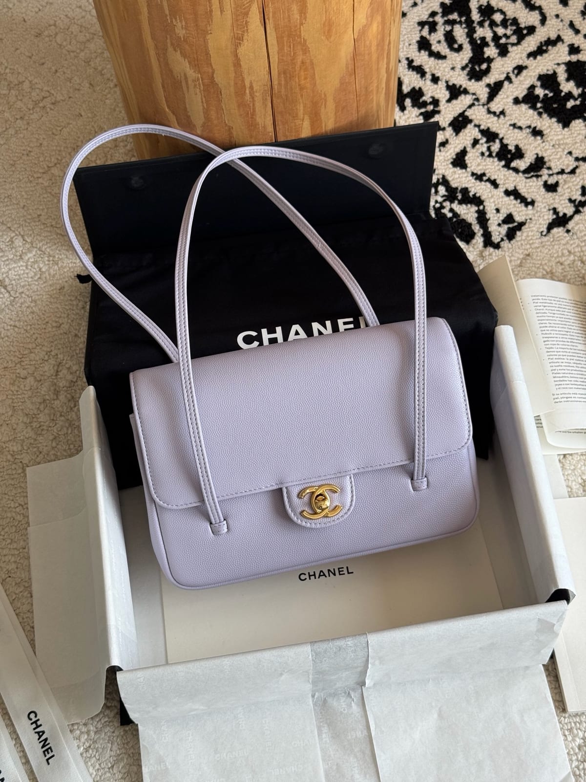 Chanel Sage Light Purple Preppy Coco Clutch with Straps