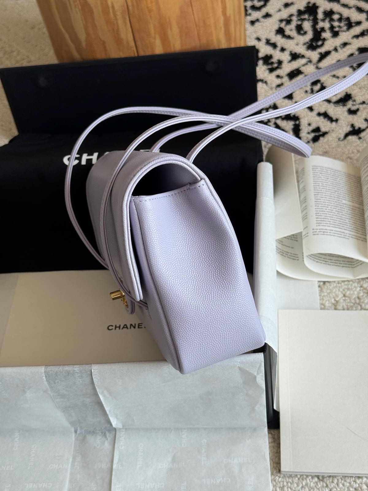 Chanel Sage Light Purple Preppy Coco Clutch with Straps 2