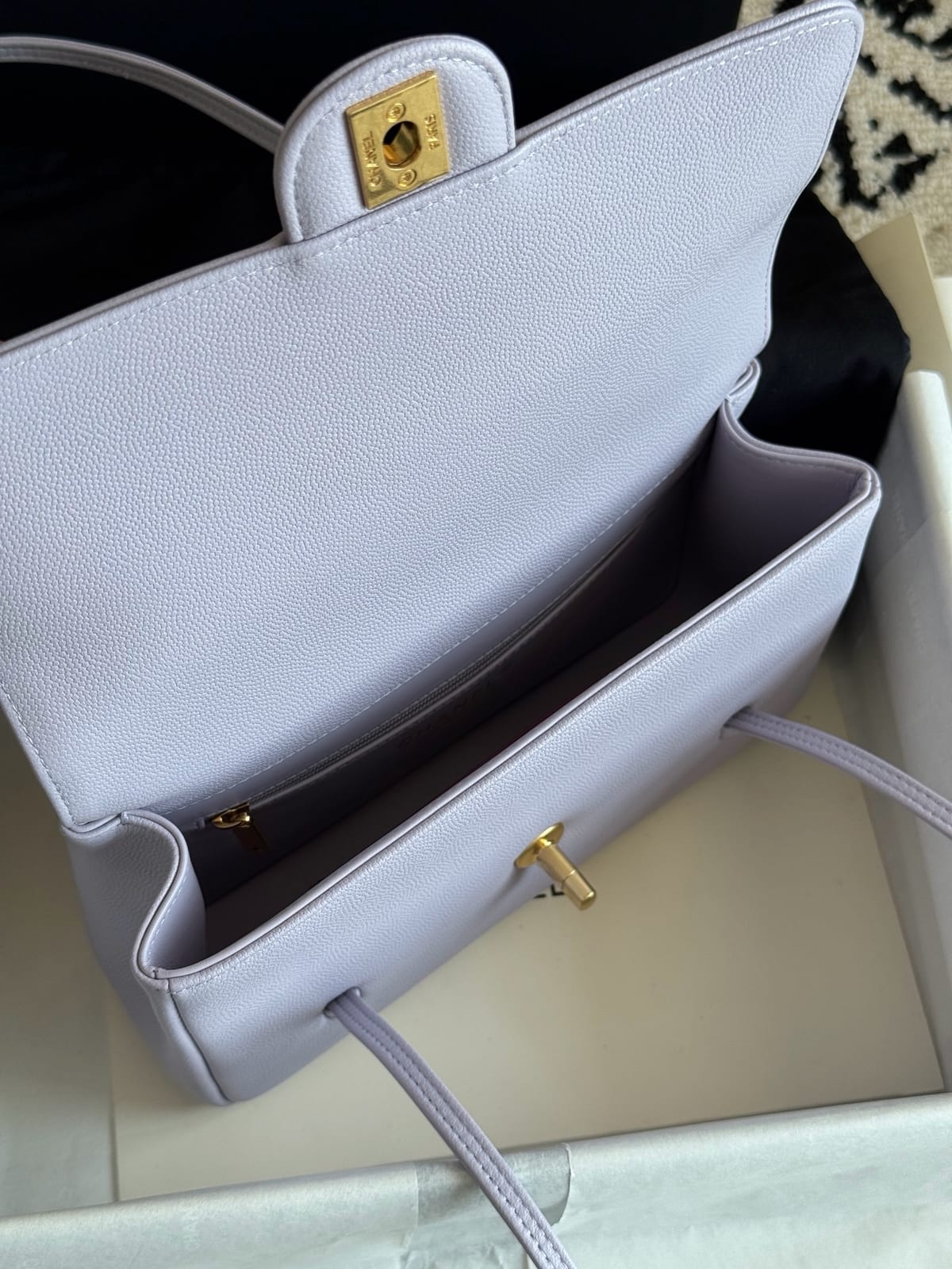 Chanel Sage Light Purple Preppy Coco Clutch with Straps 4