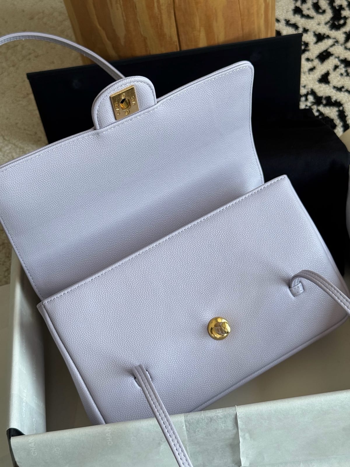 Chanel Sage Light Purple Preppy Coco Clutch with Straps 7